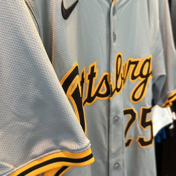 Adam LaRoche Pittsburgh Pirates Nike Road Elite Player Jersey - Gray - Picture 6 of 8